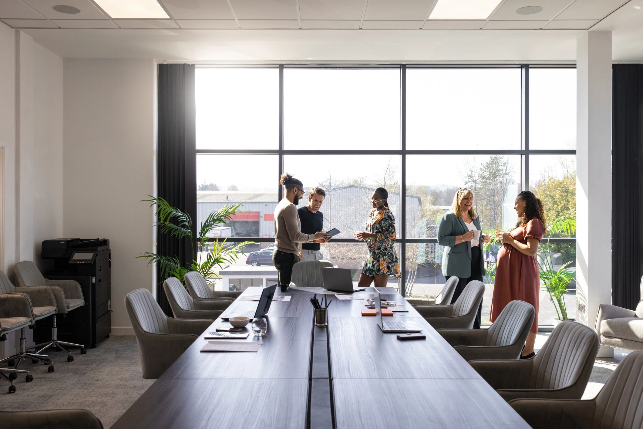 Professional consulting team in a modern office